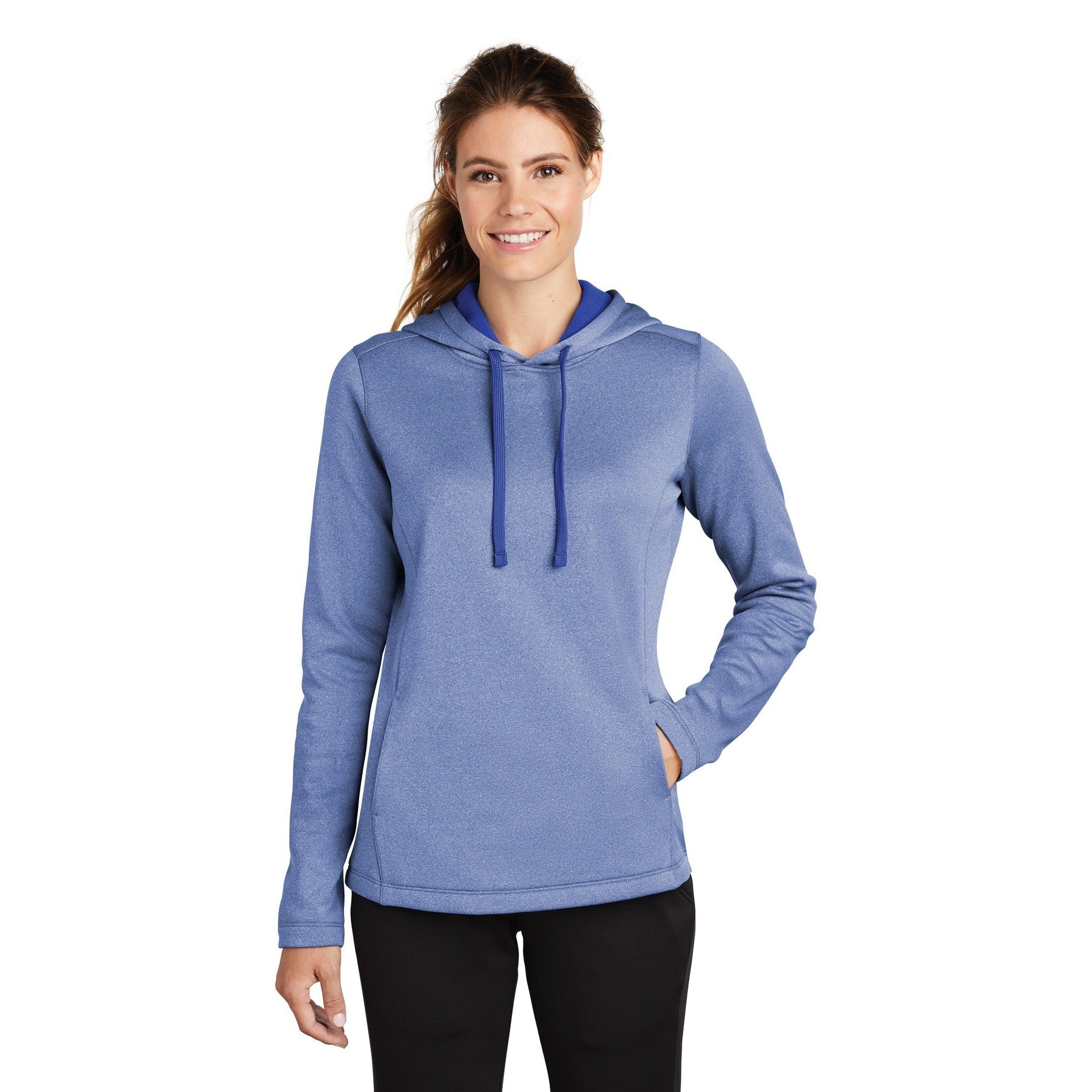 Sport-Tek-Sport-Tek ® Women's PosiCharge ® Sport-Wick ® Heather Fleece Hooded Pullover. LST264-MedTech-5
